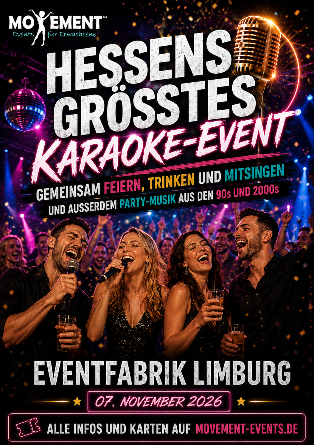 90s/2000s Party & Hessens größtes Karaoke Event